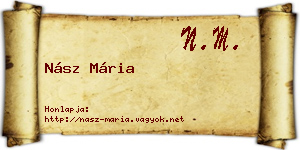 Nász Mária névjegykártya