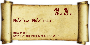 Nász Mária névjegykártya